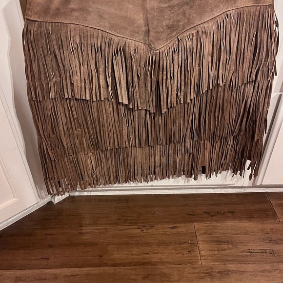 Scully Western Tiered Suede Fringed Mini Skirt - Picture 3 of 5